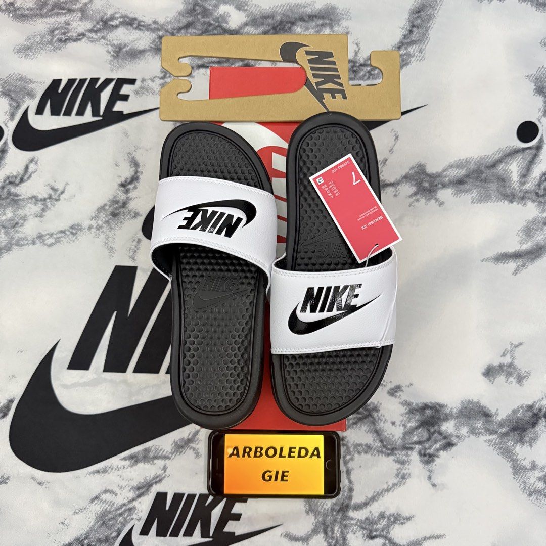 NIKE as pack (Category: Sneakers) located in Quezon City. Submitted by giearboleda (Listing ID 1442995585, Image 3). Description: nike benassi jdi - size 7mens nike hyperdunk low - size 7.5mens 3,495php AS PACK brandnew w box novaliches qc location.