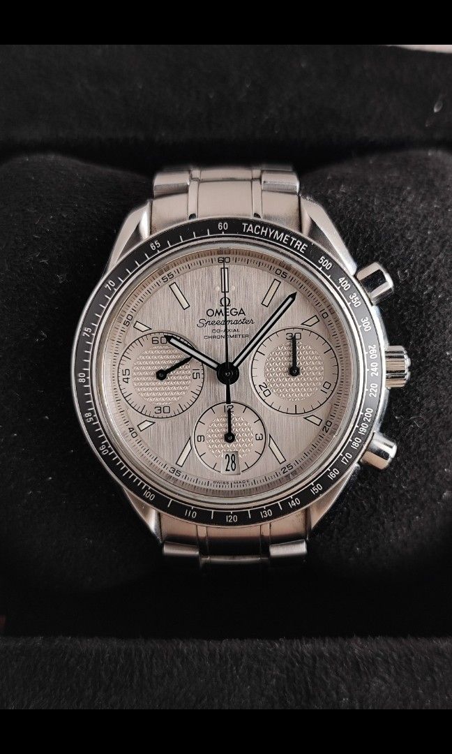 Omega Speedmaster Racing 40mm (Category: Men's Watches) located in San Juan City. Submitted by MW_888 (Listing ID 1442962894, Image 2). Description: 2015 Omega Speedmaster Racing 40mm Panda dial Ref 3263.04 Automatic 9.2/10 condition Inclusions: watch, original bracelet fit to approx 7.8" wrist, Omega guarantee card, pictograms, Omega card holder, original box *photo reference on 6.5" wrist 195k.