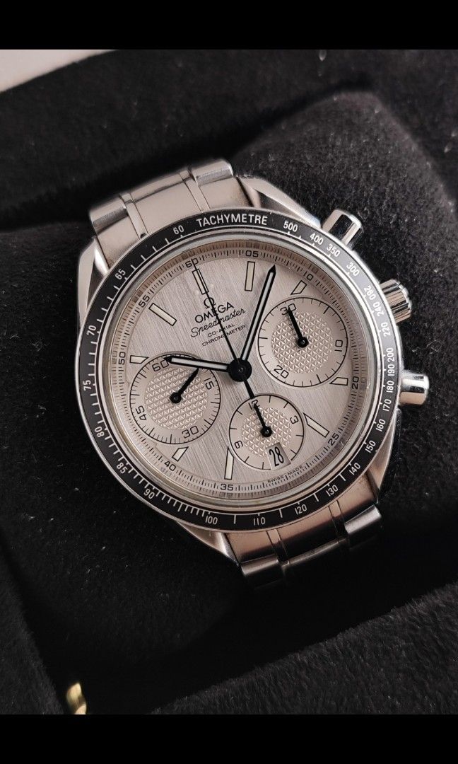 Omega Speedmaster Racing 40mm (Category: Men's Watches) located in San Juan City. Submitted by MW_888 (Listing ID 1442962894, Image 3). Description: 2015 Omega Speedmaster Racing 40mm Panda dial Ref 3263.04 Automatic 9.2/10 condition Inclusions: watch, original bracelet fit to approx 7.8" wrist, Omega guarantee card, pictograms, Omega card holder, original box *photo reference on 6.5" wrist 195k.