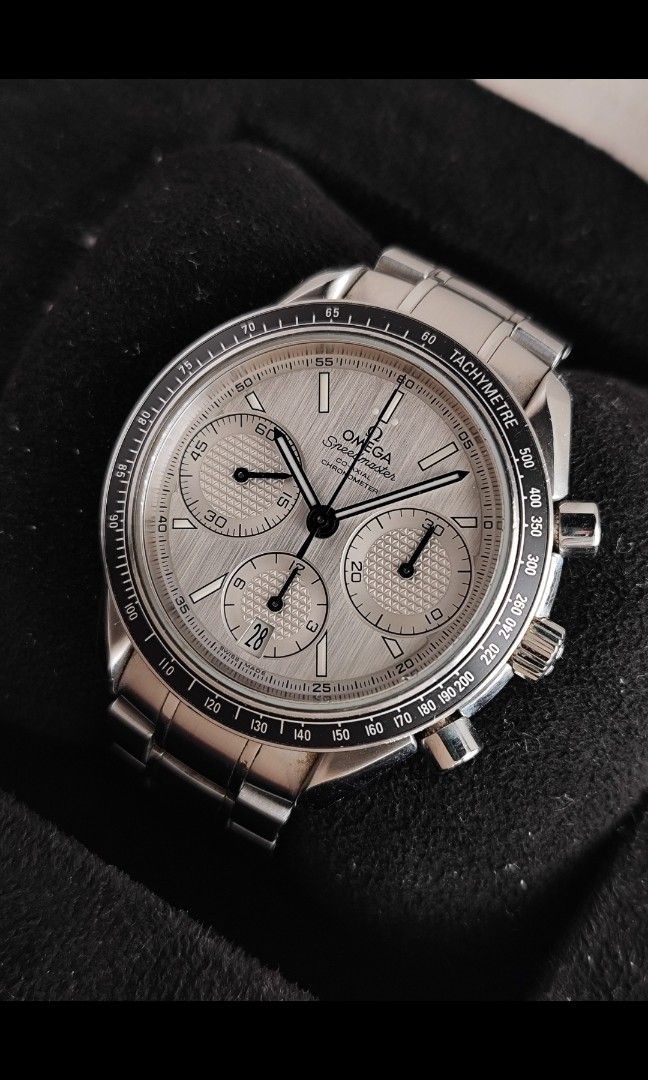 Omega Speedmaster Racing 40mm (Category: Men's Watches) located in San Juan City. Submitted by MW_888 (Listing ID 1442962894, Image 1). Description: 2015 Omega Speedmaster Racing 40mm Panda dial Ref 3263.04 Automatic 9.2/10 condition Inclusions: watch, original bracelet fit to approx 7.8" wrist, Omega guarantee card, pictograms, Omega card holder, original box *photo reference on 6.5" wrist 195k.