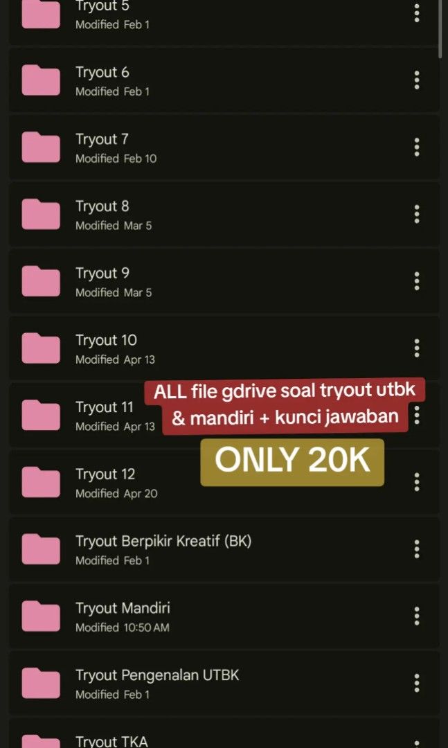 pdf soft file google drive tryout inten UTBK SNBT TKA MANDIRI 2026 ...