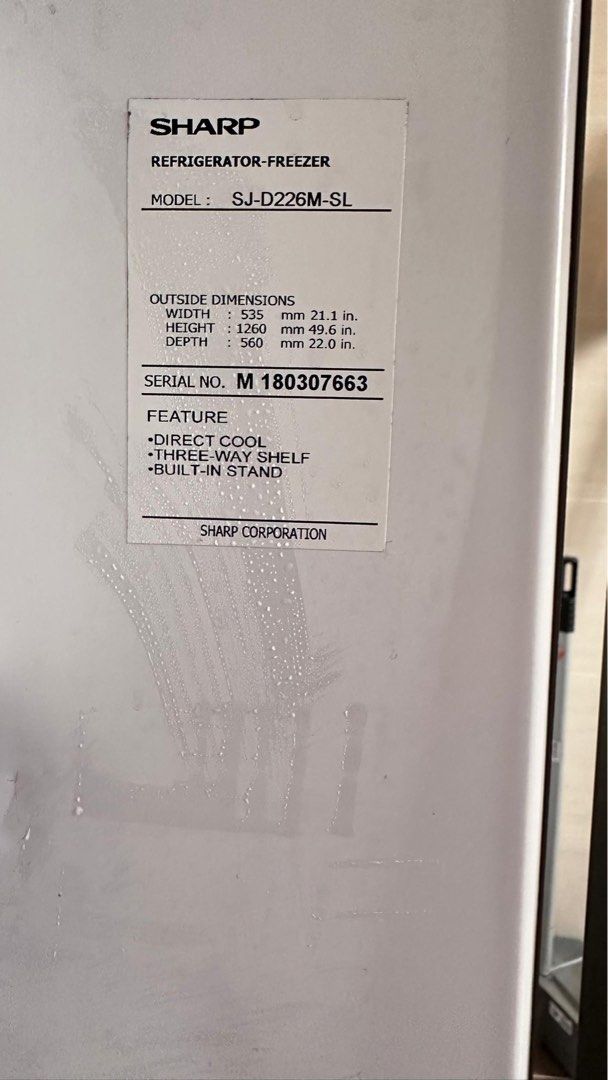 Peti Sharp (Category: Refrigerators & Freezers) located in Permatang Pauh. Submitted by velvyvault (Listing ID 1443065484, Image 2). Description: - PICKUP TERENGGANU .