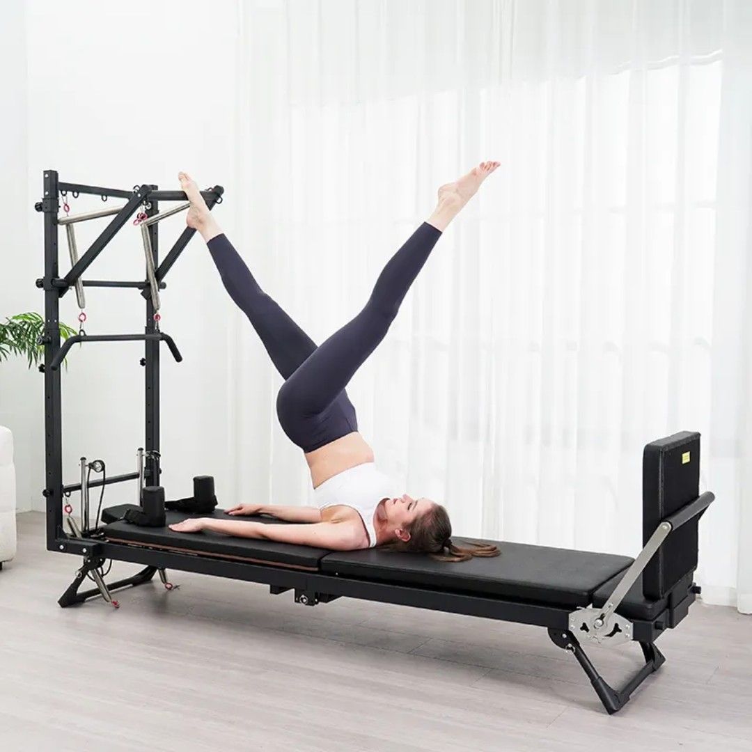 Pilates Reformer Machine with Tower (Category: Cardio & Fitness Machines) located in Singapore. Submitted by whywhywhy1234 (Listing ID 1443051183, Image 1). Description: bought this to train at home, just arrived not long ago however, will be going overseas. Hence selling away. .