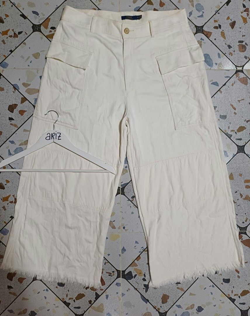 Polo RL Baggy Cargo Cotton Pants (Category: Trousers) located in Davao. Submitted by phgrails082 (Listing ID 1443057723, Image 1). Description: Polo RL Baggy Cargo Cotton Pants Offwhite colorway , Soft denim Waist 36 , Length 39, Hem 14 Excellent condition, No flaws 800 add sf.