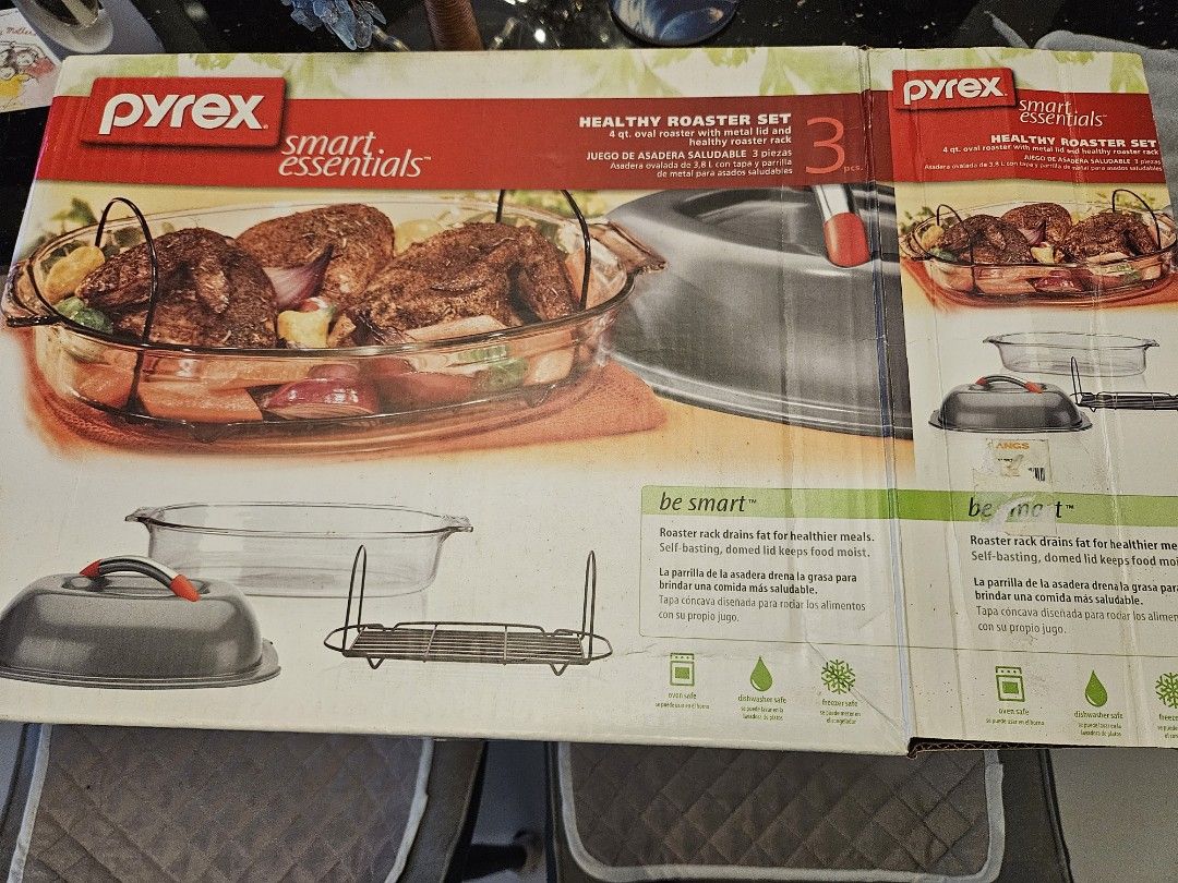 Pyrex Smart Essentials Healthy Roaster Set 3-Piece Glass