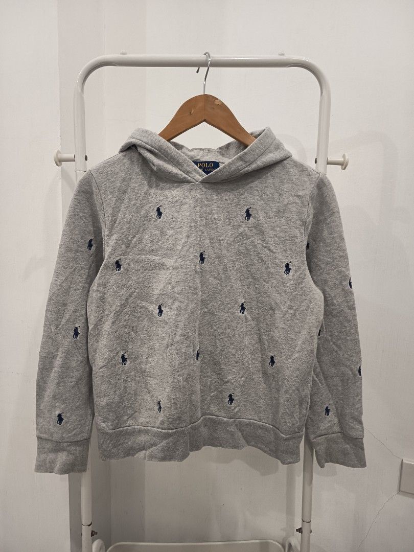 Ralph Lauren Multi-logo Gray Hoodie (Category: Coats, Jackets and Outerwear) located in Dagupan City. Submitted by plugofallthreads (Listing ID 1443089085, Image 1). Description: Ralph Lauren Multi-logo Gray Hoodie Size: Youth Large fits Men's Small Width: 19.5 inches Length: 22.5 inches Sleeve Length: 25.5 inches. Authentic. In excellent condition. Php 800 plus sf DM TO PURCHASE.