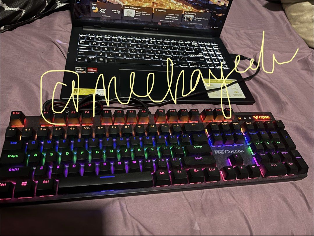 Rapoo VPRO PCX GORGON RGB Gaming Keyboard (Category: Computer Keyboard) located in Makati City. Submitted by meekayeela (Listing ID 1443047220, Image 1). Description: Rapoo Mechanical Keyboard + Mouse (RGB Backlight) ₱1,000 ✨ Good condition ✨ RGB backlight ✨ Smooth and responsive for work, gaming, or everyday use ✨Price is negotiable for sure buyers 📍 Location: Makati 🤝 Meet-up or delivery PM for details / actual photos.