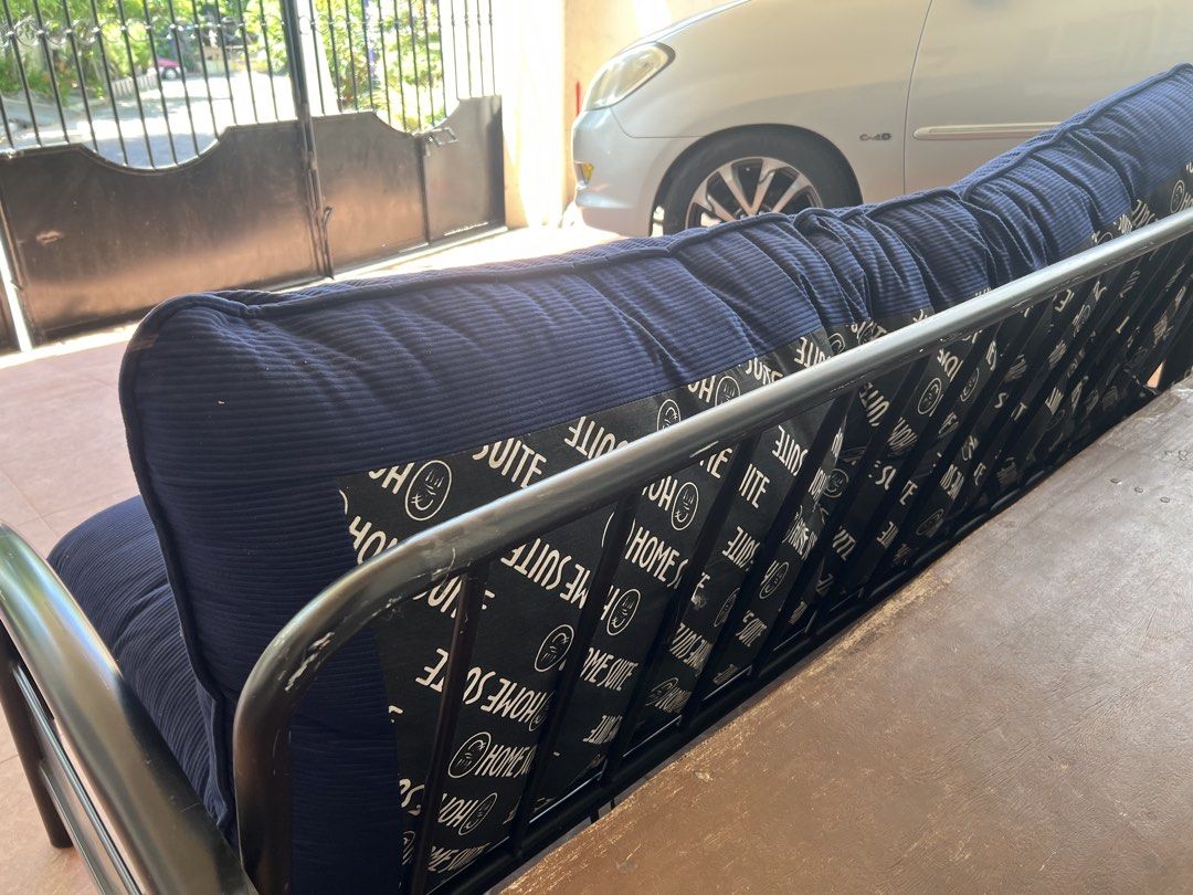 Reclining sofa bed. Thick matress. Metal frame (Category: Bed Frames & Mattresses) located in Paranaque City. Submitted by heyoli (Listing ID 1443062263, Image 3). Description: .