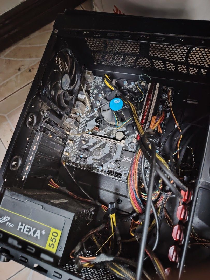 ryzen pc bundle unfinished (Category: Computer Parts) located in Paranaque City. Submitted by cenzoetamayoblcis (Listing ID 1443032688, Image 1). Description: Selling my unfinished desktop PC. Included: • MSI AM4 motherboard • AMD Ryzen CPU with stock cooler • HyperX RAM (size to be confirmed) • FSP Hexa+ 550W PSU • PC case with fans No graphics card included. Storage (SSD/HDD) not included. Condition: • Used • Selling as-is • Ideal for someone l