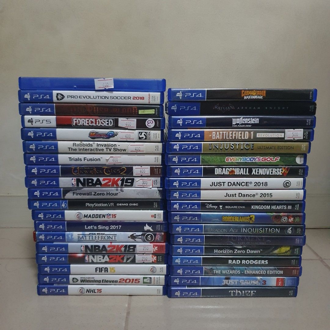 Selling 70+ Ps4/ps5 Videogames (Category: PlayStation) located in Quezon City. Submitted by itemsforadoption (Listing ID 1443053273, Image 2). Description: Important note: carousel sellers have limited replies. If I can't reply, feel free to message me on 09338548592 Rfs: Its 2026! Happy New Year! Hoping you have a good year ahead of you! If you have questions feel free to send a message. Though I'll most likely be able to reply from 10am to 8pm.