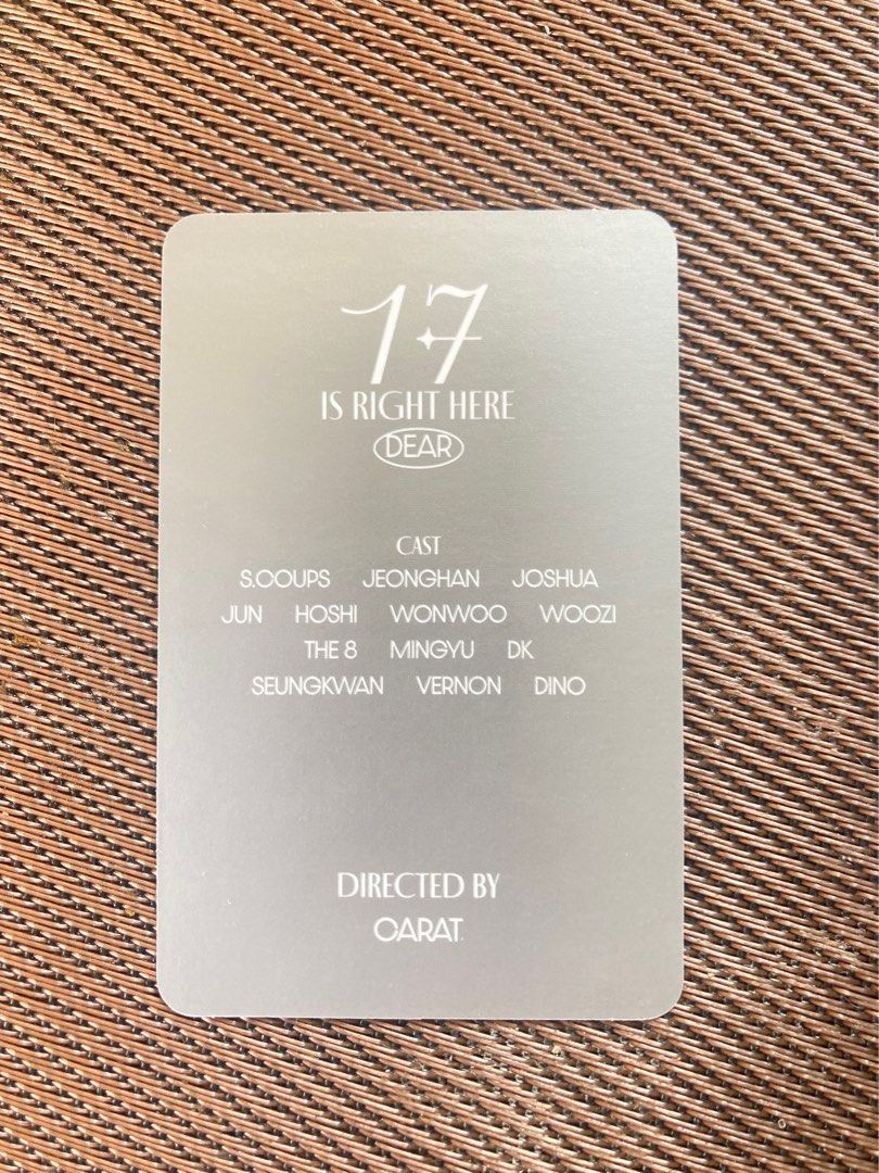 SEVENTEEN 17 IS RIGHT HERE DEAR RPC (Category: K-Wave Merchandise) located in Cavite. Submitted by mapionlyaccount (Listing ID 1443019092, Image 2). Description: RFS: not into collecting anymore Dop: 3 days MOP: gcash or maya MOD: lalamove, direct jnt, or lbc What you see is what you get. Loc: Tanza, Cavite.
