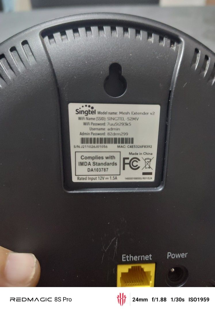 Singtel Mesh Extender v2 WiFi Router478635656143841283
