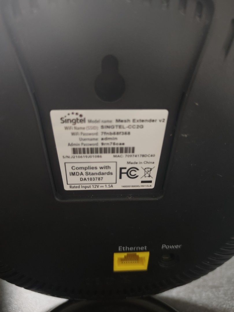Singtel Mesh Extender v2 WiFi Router478635656143841285