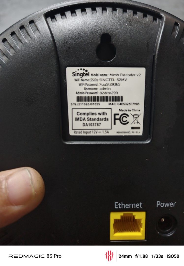 Singtel Mesh Extender v2 WiFi Router478635656143841284