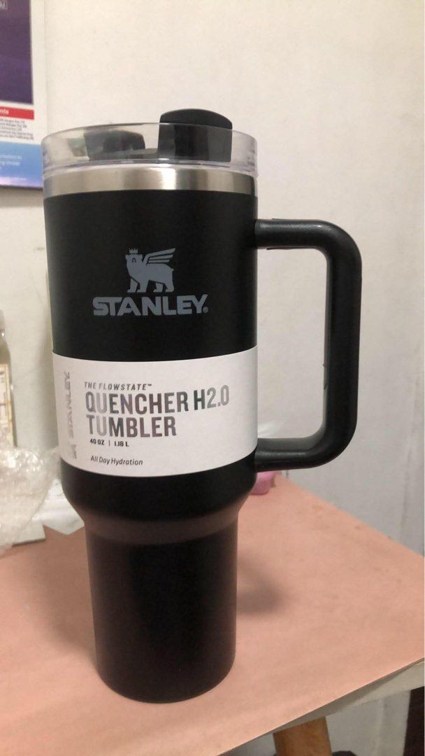 Stanley The Flowstate Quencher H2.0 Tumbler 40oz Black (Category: Water Bottles & Tumblers) located in Malabon City. Submitted by LUX888 (Listing ID 1442996965, Image 3). Description: - Stanley Flowstate Quencher H2.0 Tumbler - 40 oz (1.18 L) capacity - All-day hydration - Keeps drinks cold for 11 hours - Keeps iced drinks cold for 2 days - Keeps hot drinks hot for 7 hours - Comes in box 400 wholesale min. 3 pcs 420 retail .