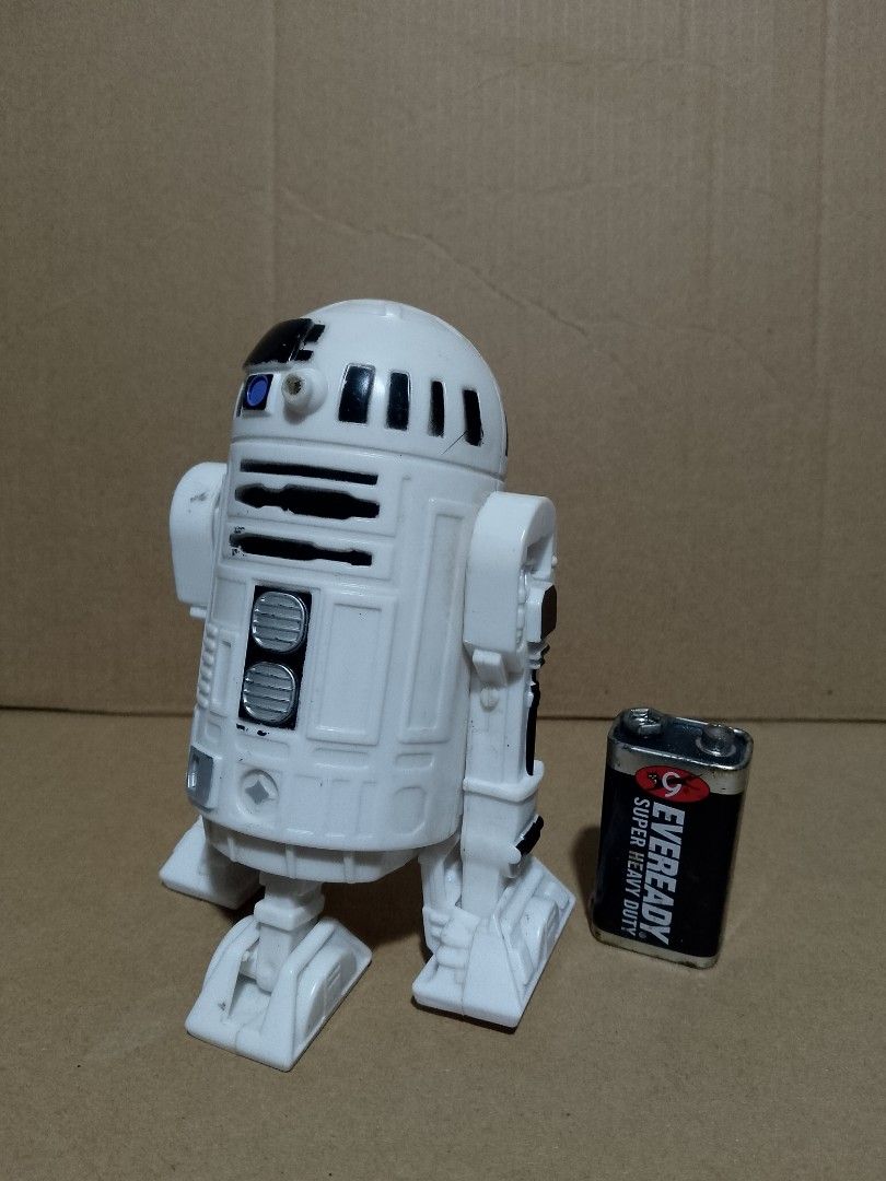Star Wars R2-D2 Robot Toy (Category: Figurines & Statues) located in Taguig. Submitted by titus40k (Listing ID 1443123116, Image 1). Description: - Classic R2-D2 toy from Star Wars - Iconic white and blue detailing - Stands independently for easy display, pick up only thru grab/lalamove, what u see what u get - Ideal for any Star Wars fan's collection - Great for both display and play.