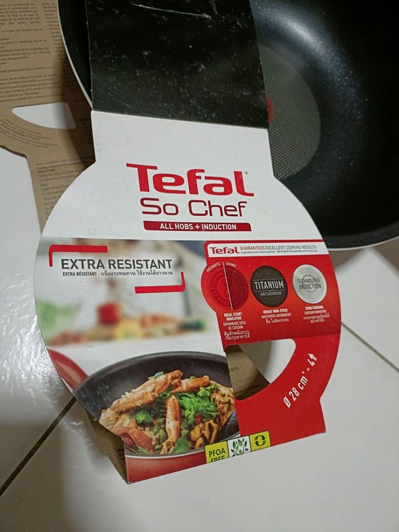 Tefal So Chef Wok Pan 28cm Titanium Non-stick Induction478698301681848322