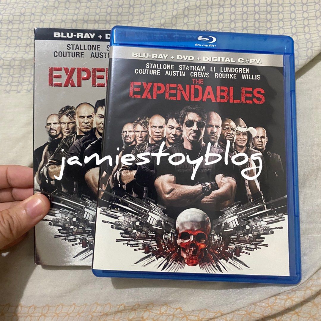 The Expendables Blu-ray + DVD + Digital Copy (Category: CDs & DVDs) located in Quezon City. Submitted by ohitsninja (Listing ID 1443057160, Image 2). Description: - The Expendables movie on Blu-ray, DVD, and Digital Copy. - Starring Sylvester Stallone, Jason Statham, Jet Li, and Dolph Lundgren. - Packed with non-stop action. - Includes the original slipcover. - A must-have for fans of action movies. As is Pay by Gcash Delivery shouldered by buyer