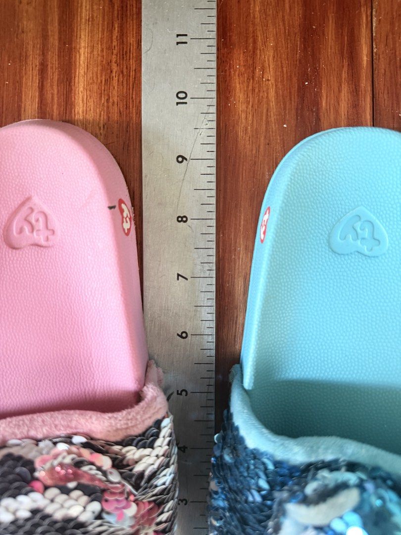 Ty Beanie Boos Slides - Pink & Blue (Category: Babies & Kids Fashion) located in Paranaque City. Submitted by shop333 (Listing ID 1442927590, Image 2). Description: - ORIGINAL TY slip -ons with plushie design Php 500 each - pink size 36-38 euro - blue size usa 4-7 Please check photo for exact measurement Sizing is smaller than usual. Can send video before ordering so you can check carefully. Will not accept returns. Thanj you! Adorable Ty Beanie 