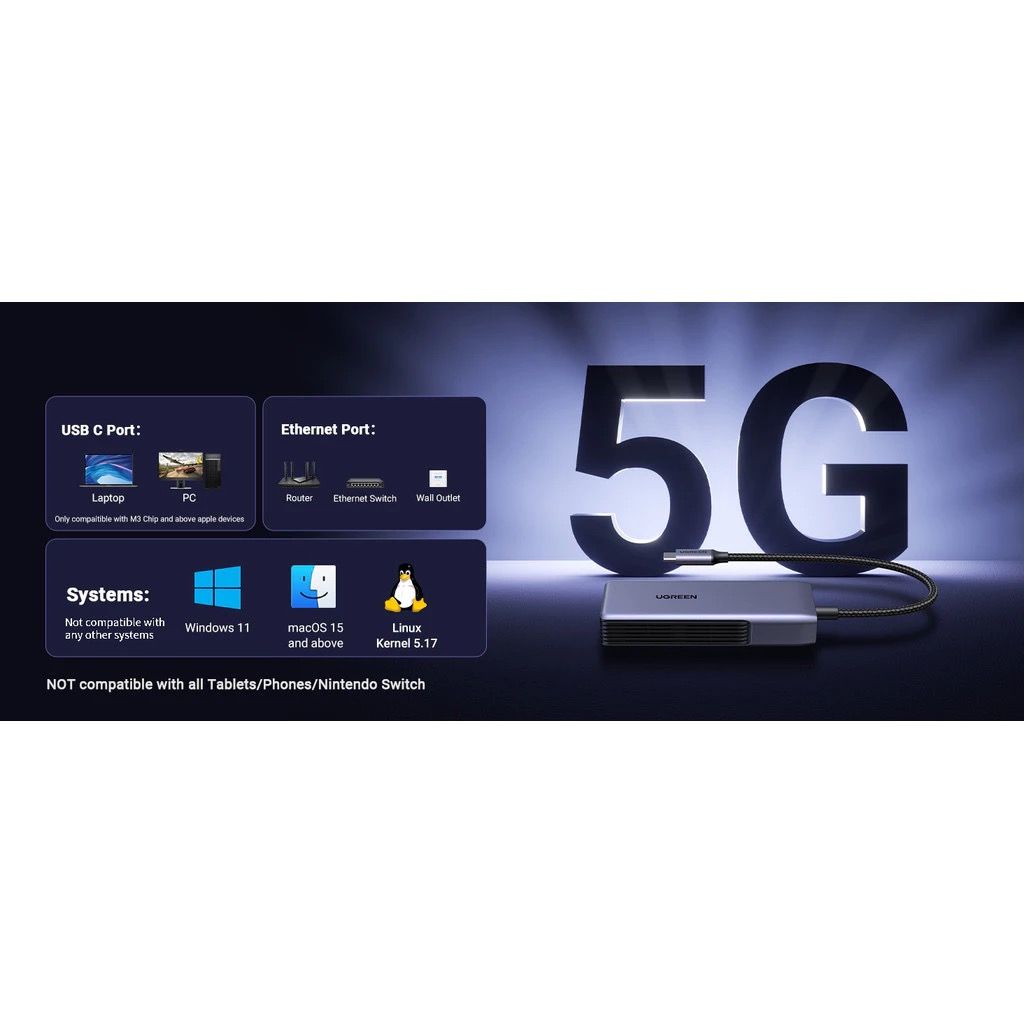 UGREEN USB-C 5GbE Ethernet Adapter 5Gbps RJ45478128881680394243