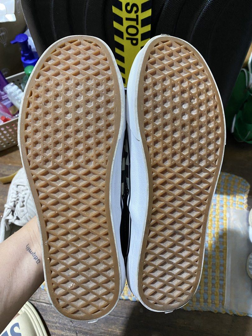 Vans x Marvel Classic Slip-On sneakers (Category: Sneakers) located in Makati City. Submitted by lasthing.22 (Listing ID 1443059561, Image 2). Description: These Vans x Marvel Classic Slip-On sneakers feature a vibrant green Hulk fist graphic printed over the signature black and white checkerboard pattern. RFS: Naka stock Location: Makati City MOP: Gcash MOD: J&T/Lalamove.