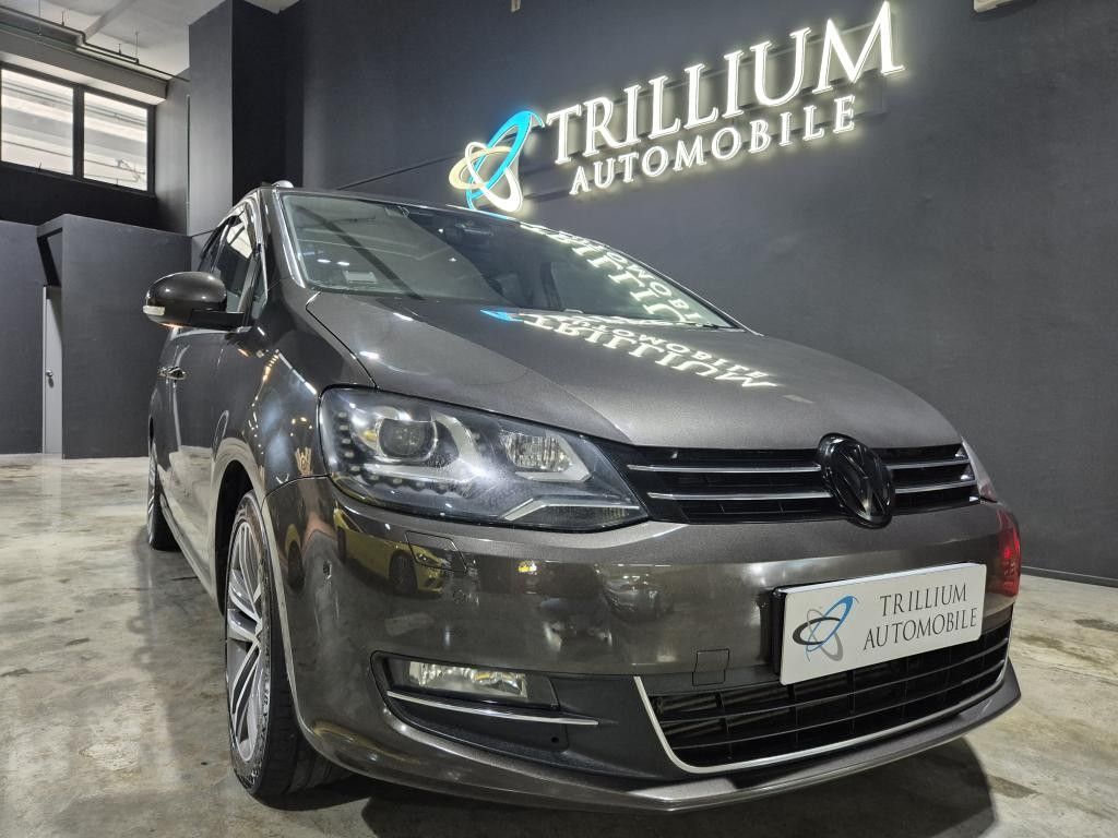 Volkswagen Sharan 2.0 TSI DSG (A) (Category: Used Cars) located in Singapore. Submitted by trillium.auto (Listing ID 1443061094, Image 1). Description: 🚘 Vehicle Features Powerful 2.0L GTI TSI turbocharged engine. Fast and smooth 6 speed DSG gearbox. Keyless entry start. Auto powered sliding doors and tailgate. 🚘 Accessories LED daytime running lights, leather/suede seats, 3 zone aircon, park assist, reverse camera, knockdown 2nd and 3rd row se