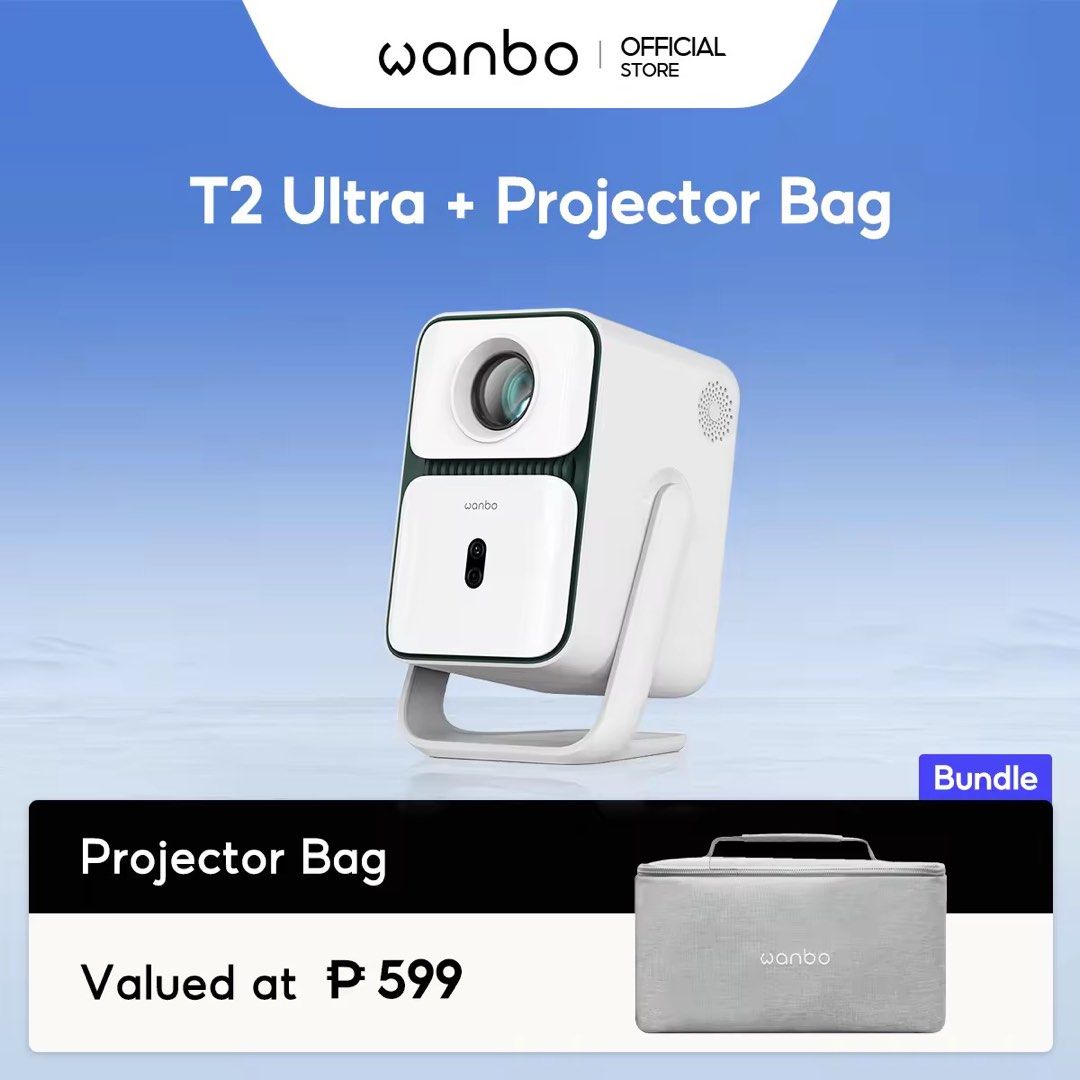 Wanbo T2 Ultra Projector + Free Projector Bag (Category: Projectors) located in Quezon City. Submitted by iamelainemae (Listing ID 1443078020, Image 1). Description: - Wanbo T2 Ultra Projector - FREE Projector Bag (P599 value) - Ideal for movie nights - Great for presentations - Complete set available now! -RFS: Hindi ko na naibigay sa reregaluhan ko. - Original Price is 9,859.