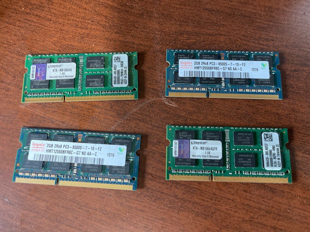 2GB DDR3 Laptop RAM Modules (4x)