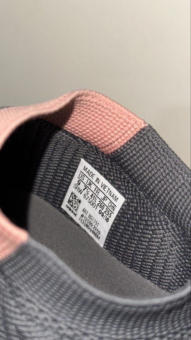 Adidas NMD CS1 PK Grey Pink (Category: Sneakers) located in Las Pinas. Submitted by calizoosh (Listing ID 1443130444, Image 3). Description: - Adidas NMD City Sock sneakers - Size: UK 7.5 ; US 9 (check picture) - Color: Grey knit upper with pink accents - Features: Sock-like fit, easy slip-on design - RFS: Decluttering and funds.