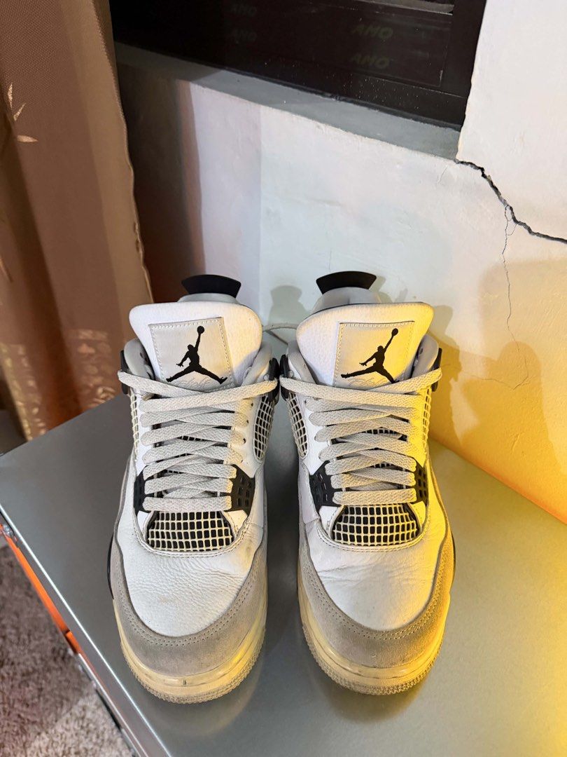 Air Jordan 4 Retro White Cement (Category: Sneakers) located in Zamboanga. Submitted by quickwater.6b4dbe (Listing ID 1443253265, Image 3). Description: - Air Jordan 4 Retro 'White Cement' - Classic and iconic colorway - need lang pahid (bought this sa jordan mismo) - still nego -with box - Pre-owned, with plenty of life left - Minor scuffs on midsole and toe box - Laces are slightly dirty - Perfect for everyday wear.