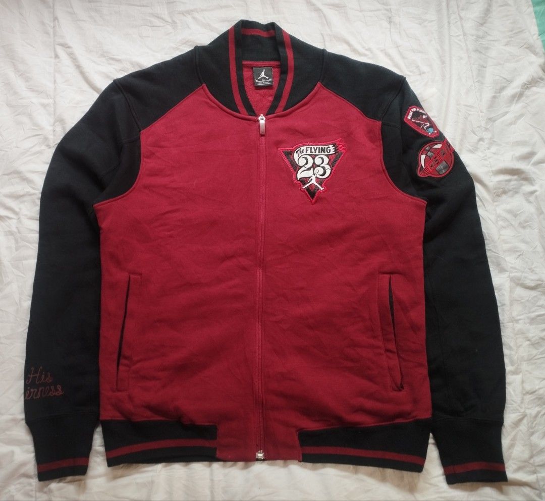 Air Jordan "The Flying" Varsity Jacket (Category: Coats, Jackets and Outerwear) located in Zamboanga. Submitted by vintagetreasures.zc (Listing ID 1443149234, Image 1). Description: Jordan Varsity Jacket 20.5W / 26L (Boxy Fit) 9.8/10 Colour Rate Excellent Condition Issue: silicon handle part under pocket 1000 + SF.