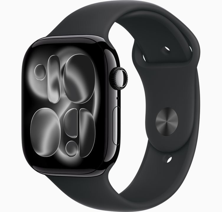 Apple Watch Gen 11 Series 11 46mm Jet Black Aluminum - Black Sport Band M/L GPS (Category: Watches) located in Vaughan. Submitted by sal965 (Listing ID 1443314414, Image 1). Description: Brand new Box. Experience the seamless blend of style and functionality with the Apple Watch Gen 11 Series 11 in a sleek 46mm Jet Black aluminum case, paired with a durable black rubber sport band. Designed to keep up with your on-the-go lifestyle, this smartwatc