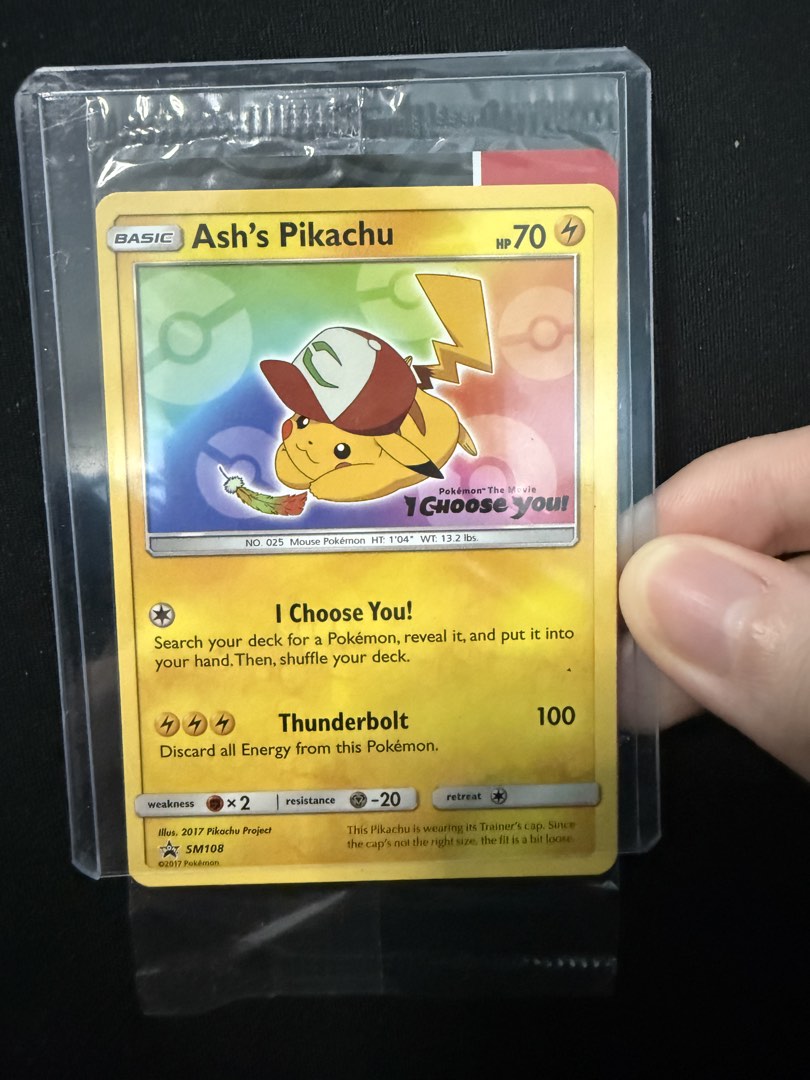 pokemon promo card ash's pikachu sm108 (2017) - Black Star Promos - Weakness Fighting 2 Resistance Metal Ash's Pikachu Card! (LDS #93)