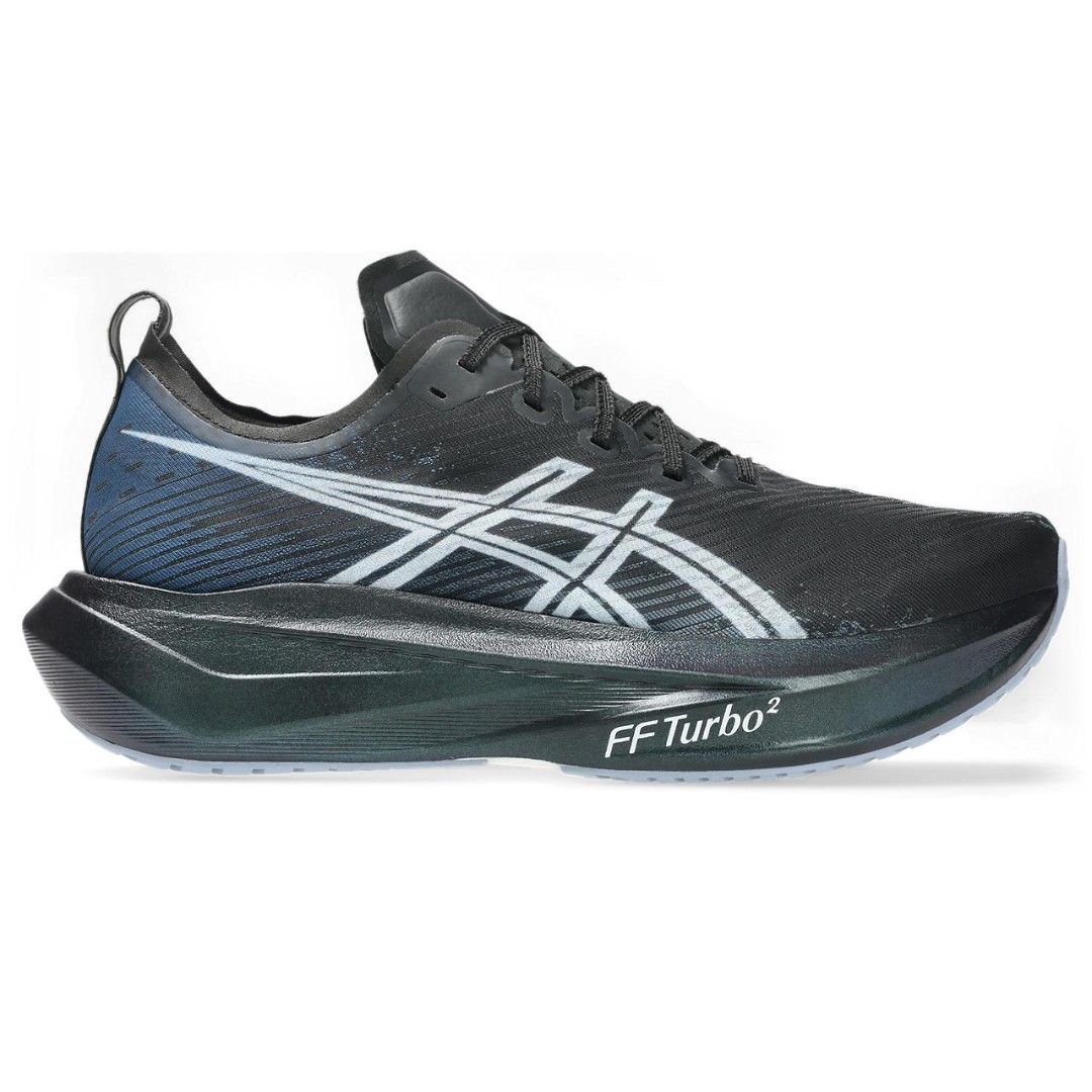 ASICS Megablast (Authentic) (Category: Sneakers) located in Singapore. Submitted by shad0wz (Listing ID 1443316631, Image 1). Description: - ASICS FF Turbo 2 running shoes - Colour: Unique black with White Asics stripes (the color is even nicer in person! - Features 'FF Turbo 2' on the sole - Ideal for running or training sessions - Lightweight and responsive design - Size: Eu42.5 / US9 - Authentic from HK Ascis store - Brand new and with box - S