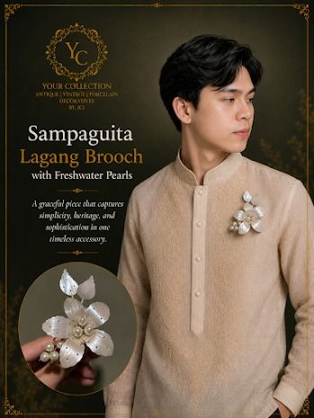 Authentic Sampaguita Lagang Brooch (Category: Brooches) located in Bulacan. Submitted by YourCollection (Listing ID 1443162657, Image 1). Description: Authentic Sampaguita Lagang Brooch with white Fresh water Pearls.