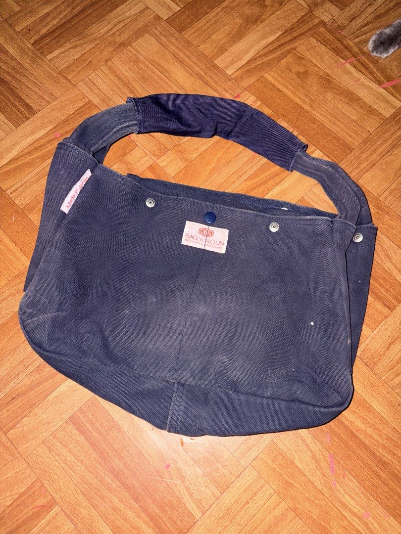Bag n Noun Japan Bag (Category: Tote Bags) located in Dasmarinas. Submitted by thriftcavite (Listing ID 1443246055, Image 1). Description: - Navy blue canvas tote bag - Brand: Mamborama - Made in Japan - Single strap - Button closure - Ideal for everyday use NEEDS WASH!!!.