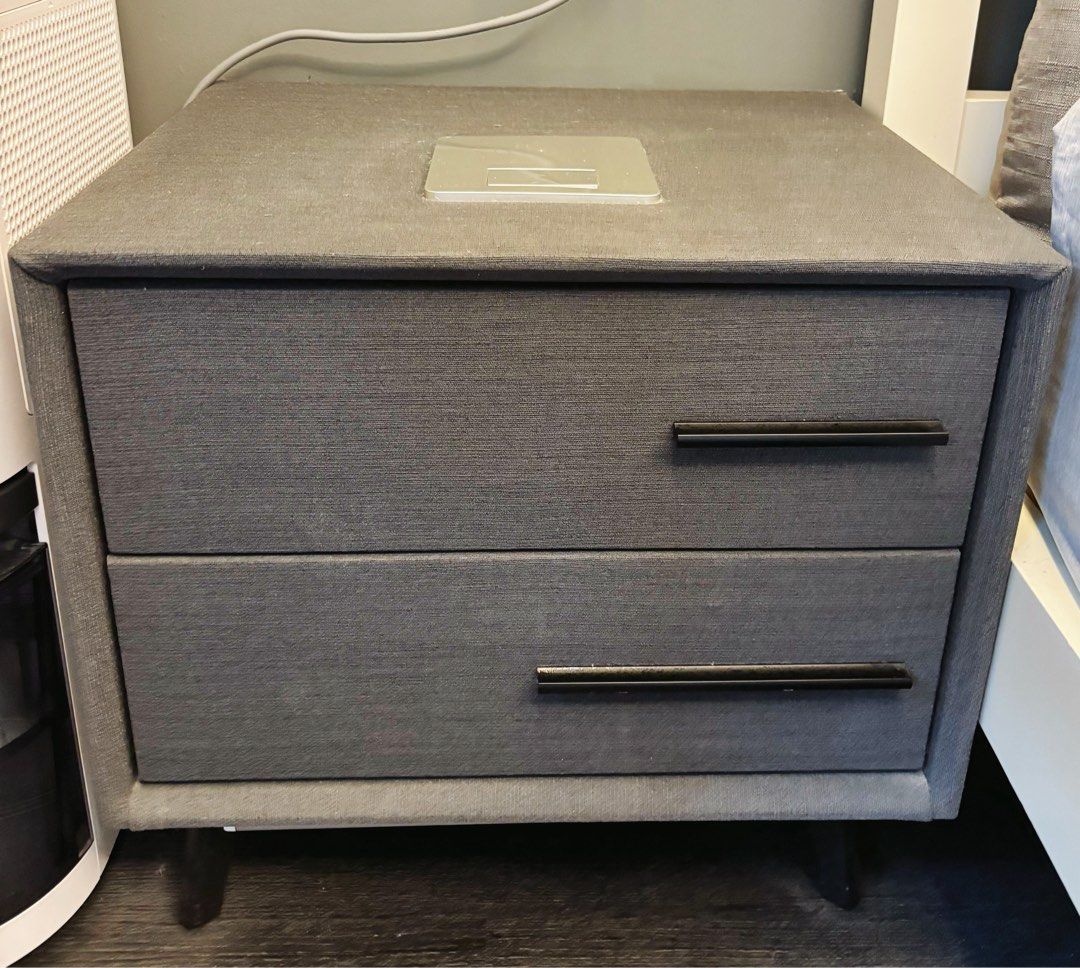 Bedside Table (Category: Other Home Furniture) located in Singapore. Submitted by charlene.s (Listing ID 1443216603, Image 1). Description: 2 pieces, for left and right side of the bed. Dimensions: 50 x 40 x 48cm Comes with wireless charging capability. $60 each..
