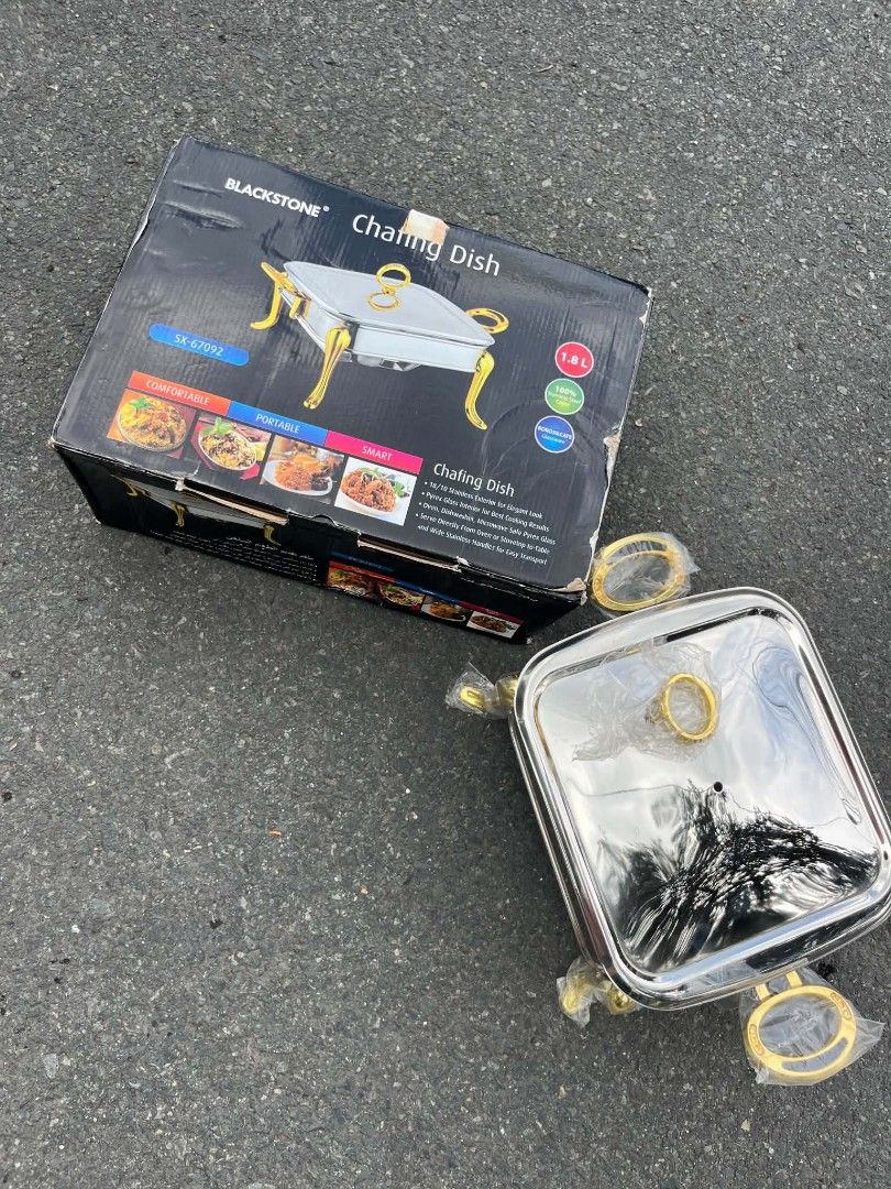 Blackstone premium Chafing Dish (Category: Dishwasher) located in Quezon City. Submitted by michypeachyy1 (Listing ID 1443283483, Image 1). Description: 1300 plus ship lang to bago pa.