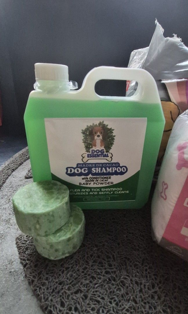 Bundle of pet shampoo, diaper, training pads and mat (Category: Health & Grooming) located in Caloocan City. Submitted by celonessentials (Listing ID 1443220902, Image 2). Description: my dog passed away just last week, hence selling all her grooming essentials: 1. Liquid Shampoo and body soap bar (unused) 2. Small female diaper 12pcs (unused) 3. Medium 10pcs diaper (opened) 4. Pet training pads L , i think 30pcs na lang 5. floor mat (for their b