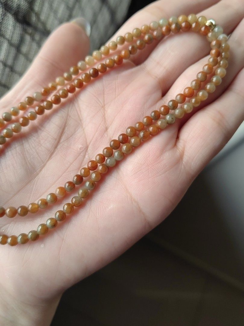 Burma jadeite red/brown necklace 3mm+ (Category: Necklaces) located in Manila. Submitted by givesomespace (Listing ID 1443191890, Image 2). Description: ❤price is firm and final ❤3mm+ with certificate ❤natural colors ❤comes with box, certificate and jewelry pouch.