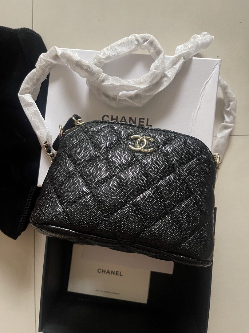 Chanel Black Quilted Caviar Leather Mini Bag (Category: Luxury Bags & Wallets) located in Quezon City. Submitted by kingcurator (Listing ID 1443217253, Image 1). Description: - gift with purchace Chanel Mini Bag - Material: Black Caviar Leather - Design: Classic Quilting - Hardware: Gold CC Logo - Closure: Zipper - Includes: Dust Bag, Box, Authenticity Cards - Ideal for: Carrying essentials.