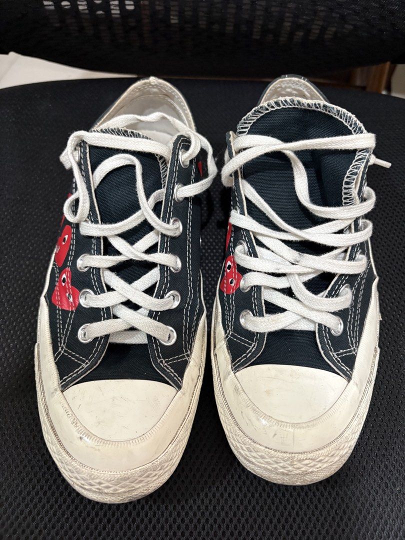 CDG play x Converse Multiheart (Category: Sneakers) located in Quezon City. Submitted by stayyysmiley (Listing ID 1443156049, Image 2). Description: FOR SALE CDG x Converse Multiheart Size 8 Condition: 8.5/10 ₱1800 QC Area.