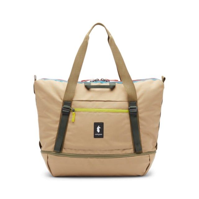 COTOPAXI Viaje 35L Weekender Outdoor Tote Bag - Brown (Category: Tote Bags) located in Singapore. Submitted by classychic91 (Listing ID 1443230207, Image 1). Description: COTOPAXI Viaje 35L Weekender Outdoor Tote Bag in Desert Brown. Purchased for $200. Condition is gently used with only minor flaws that are not noticeable (loose thread on handle, scuffing at the bottom, and small slight stain on the front, see images). Interior of the bag is in 