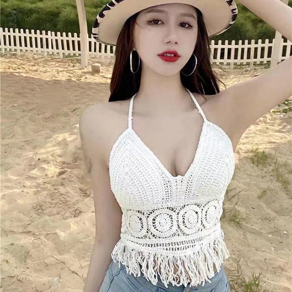 Crochet swimwear top (Category: Bikinis & Swimsuits) located in Rizal. Submitted by pickupagad (Listing ID 1443305336, Image 1). Description: Ramdon color available .