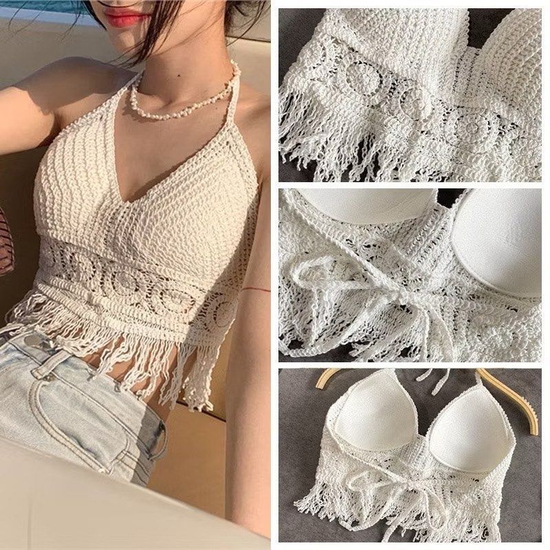Crochet swimwear top (Category: Bikinis & Swimsuits) located in Rizal. Submitted by pickupagad (Listing ID 1443305336, Image 2). Description: Ramdon color available .