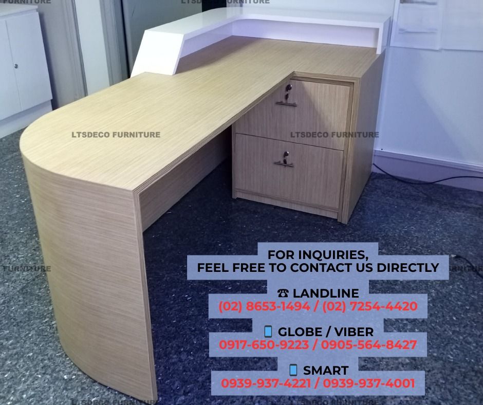 CUSTOMIZED RECEPTION TABLE OFFICE FURNITURE OFFICE PARTITION (Category: Office Furniture & Fixtures) located in Caloocan City. Submitted by era.ltsdeco29 (Listing ID 1443197087, Image 2). Description: Hi! Are you looking for MODULAR WORKSTATION OFFICE PARTITION, ACCORDION WALL AND DOOR PARTITION, TOILET/URINAL PARTITION and OFFICE FURNITURE SUPPLIER? LTSDECO Furniture is direct supplier, manufacturer, and trusted provider of high quality, afforda