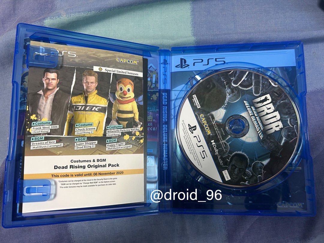 Dead Rising Deluxe Remaster PS5 (Category: PlayStation) located in Carmona. Submitted by droid__96 (Listing ID 1443164003, Image 3). Description: Price is fixed! Pass sa mga BARAT, SWAP, RESELLERS, and NO CHAT MATES!!) Will only reply to serious buyers!! Selling my DEAD RISING DELUXE REMASTER PS5 (w/ code) for only ₱1000. Rfs: Finished the game already. Meet ups at Alabang Town Center or Festival Mall upon schedule. I do Lalamove and Gcash! But b