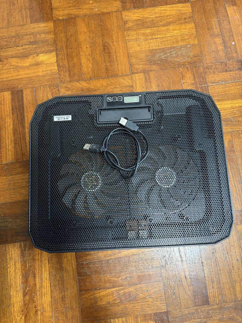Dual Fan Laptop Cooling Pad with USB Cable