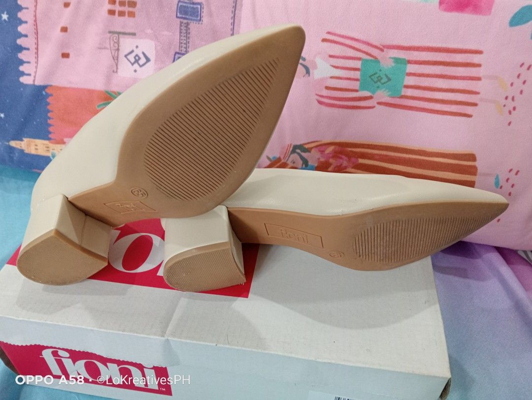 Fioni - Block heel pumps (Category: Heels) located in Cavite. Submitted by purpose_served (Listing ID 1443231745, Image 3). Description: Fioni - Block heel pumps (Beige) - Women's size: 6.5 US RFS: Too tight *Used only once (Daughter's Graduation) *Bought from Payless District Imus Branch for 1,550 pesos Disclaimer: - This is a pre-owned item, kindly set clear expectations when buying this. Signs of use are normal and honest issues will be disclo