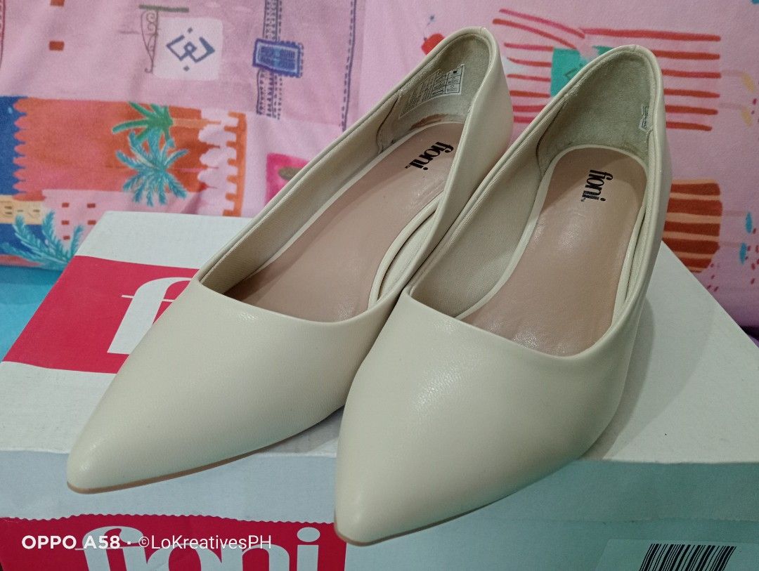 Fioni - Block heel pumps (Category: Heels) located in Cavite. Submitted by purpose_served (Listing ID 1443231745, Image 2). Description: Fioni - Block heel pumps (Beige) - Women's size: 6.5 US RFS: Too tight *Used only once (Daughter's Graduation) *Bought from Payless District Imus Branch for 1,550 pesos Disclaimer: - This is a pre-owned item, kindly set clear expectations when buying this. Signs of use are normal and honest issues will be disclo